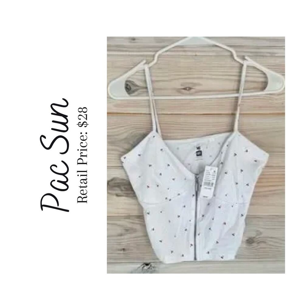 NWT Pacsun Cherry On Top Zipper Detail Tank